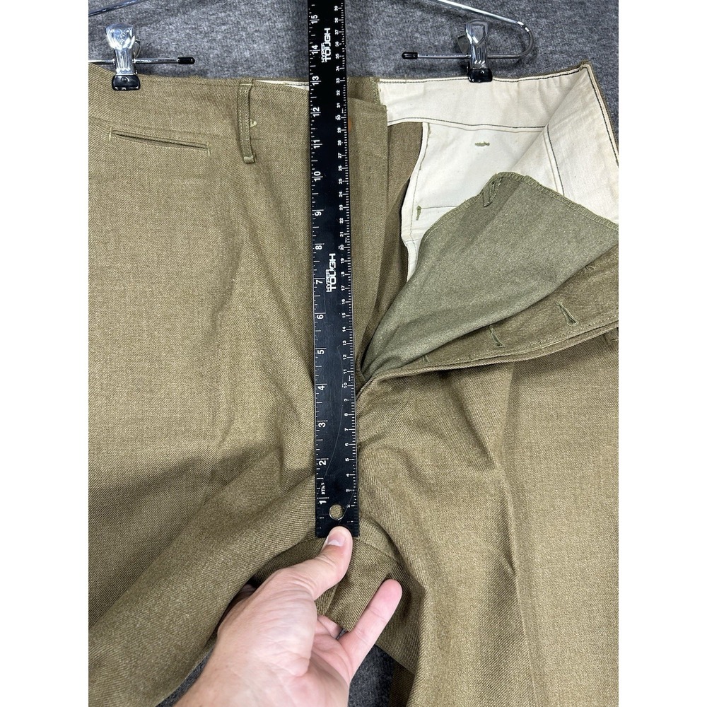 Vintage US Army M1937 Wool Trousers Pants Mens 33x33 (fits 32x31.5) OD WW2 40s - Picture 7 of 13